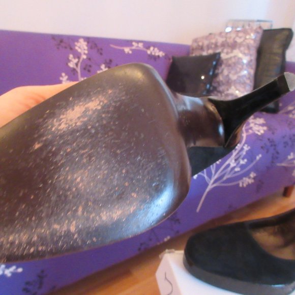 Theory suede and leather high-heeled platforms - Picture 5 of 8